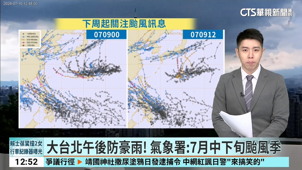 大台北午後防豪雨! 氣象署:7月中下旬颱風季