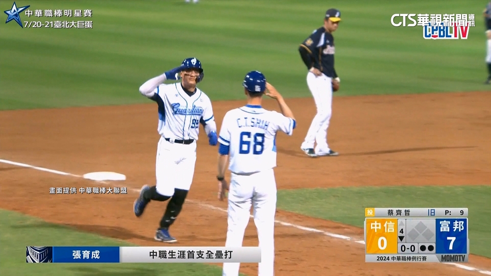 「國防部長」張育成「中職生涯首轟」　2分砲炸裂新莊