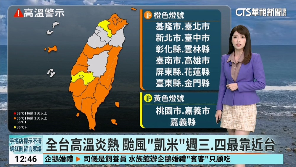 全台高溫炎熱　颱風「凱米」週三.四最靠近台
