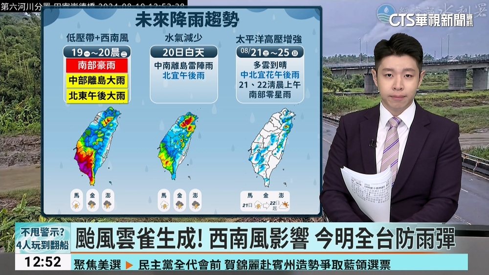 颱風雲雀生成！　西南風影響 今明全台防雨彈