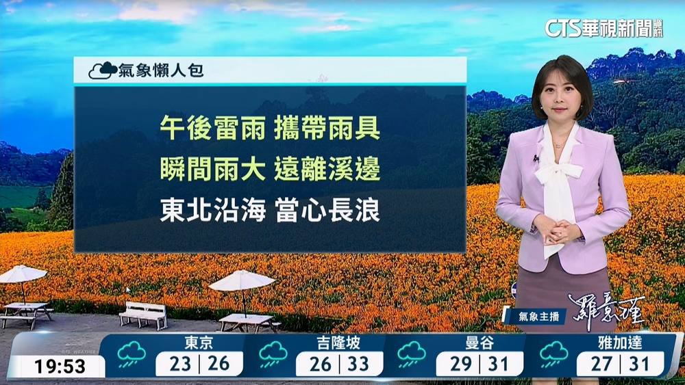 注意午後雷雨及局部大雨 留意長浪夜晨金馬霧