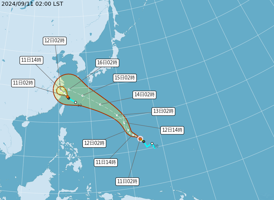 續防午後雷雨！ 「貝碧佳」颱風最接近台灣時間曝