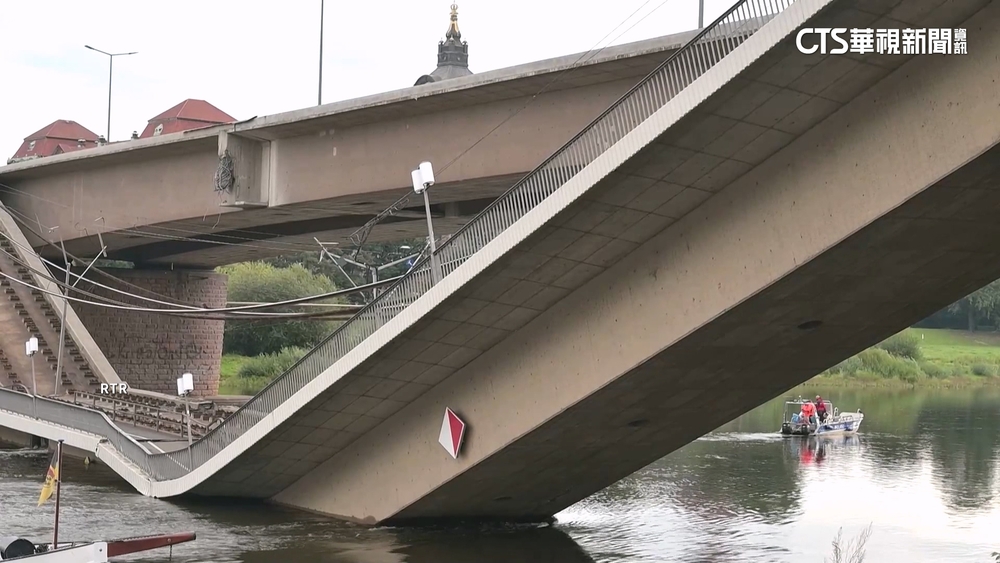 德國橫跨易北河主要橋梁斷裂　幸無人傷亡