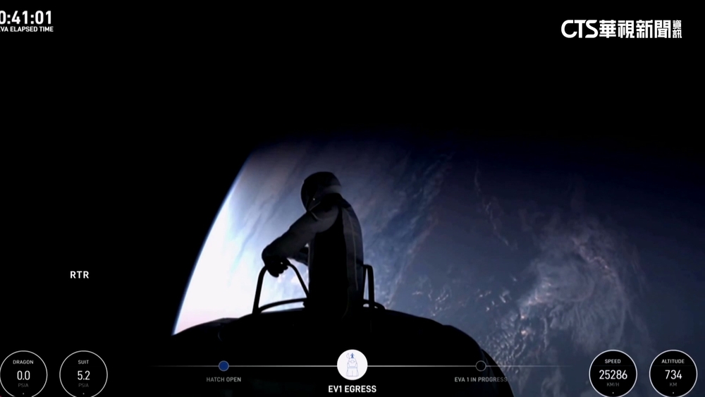 SpaceX太空船繞行地球　首次民間人士太空漫步