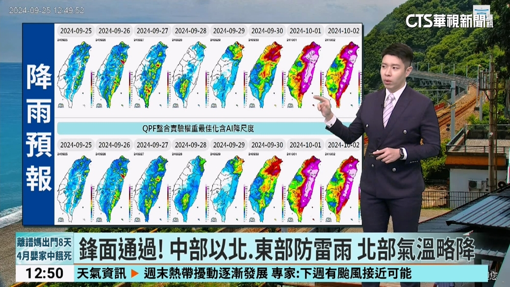 鋒面通過！　中部以北.東部防雷雨　北部氣溫略降