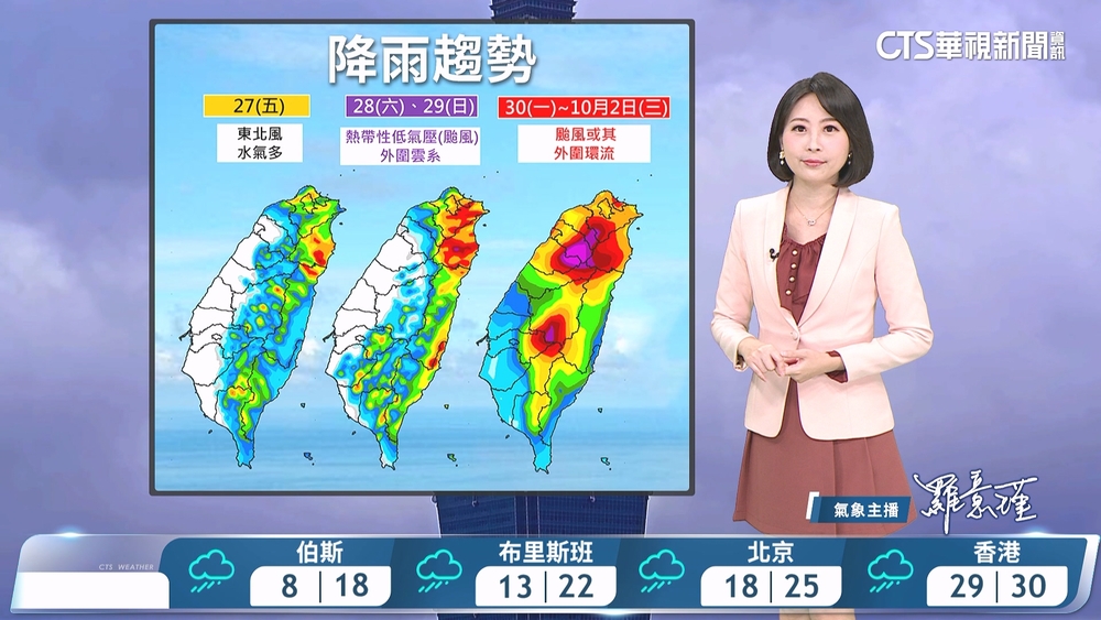 北東偶陣雨雷雨局部大雨　花東午後雷雨山區雨勢大