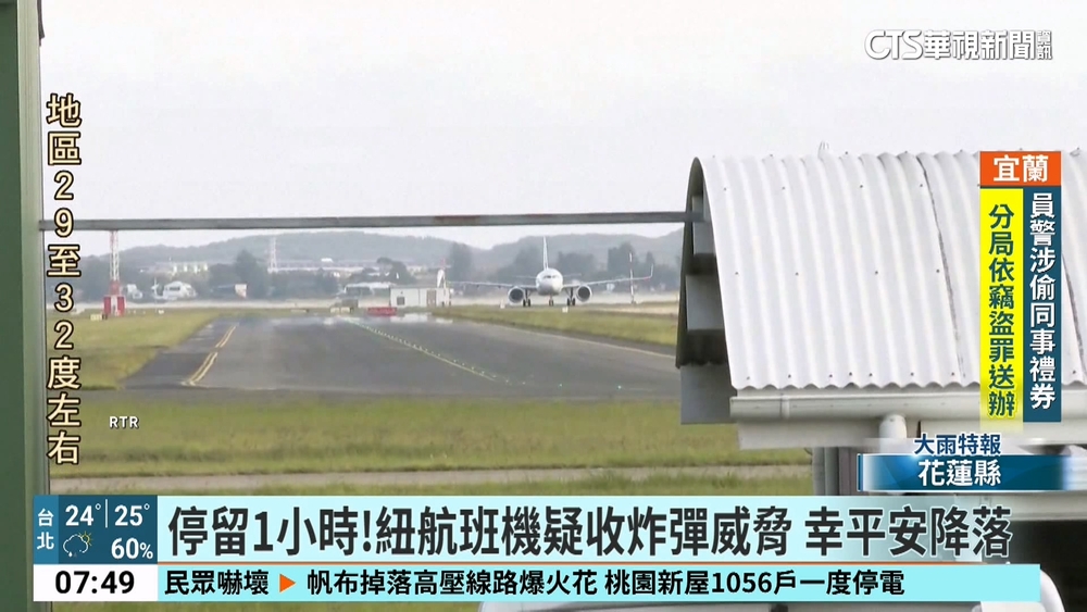 停留1小時！紐航班機疑收炸彈威脅　幸平安降落