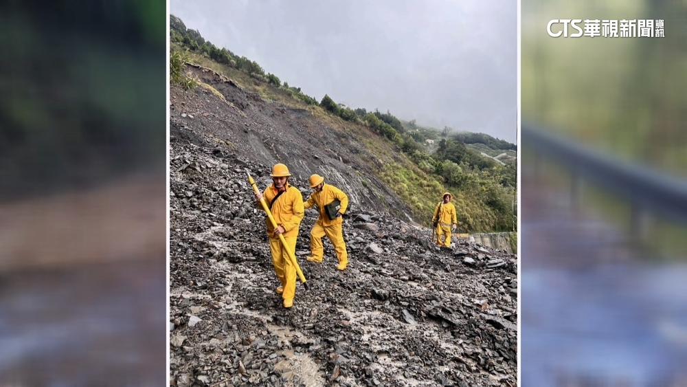 梨山停電3天　台電人員徒步攀碎石坡搶修拚復電