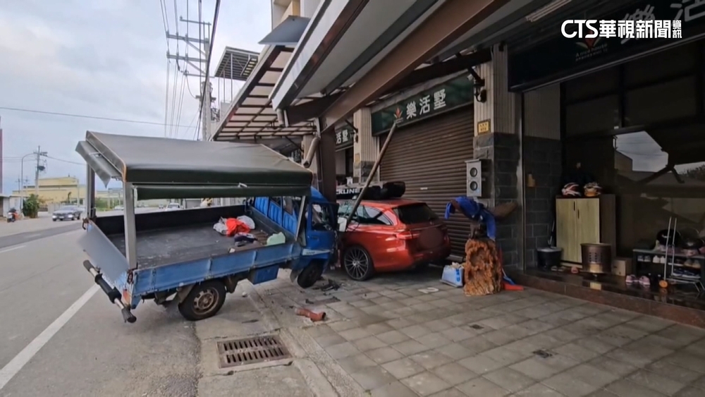 小貨車失控撞騎樓車輛　僅2級風駕駛稱「強風吹襲」
