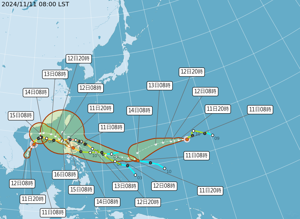 「史上首次11月有4颱並存」　準天兔颱風將生成 是否影響台灣週四是關鍵