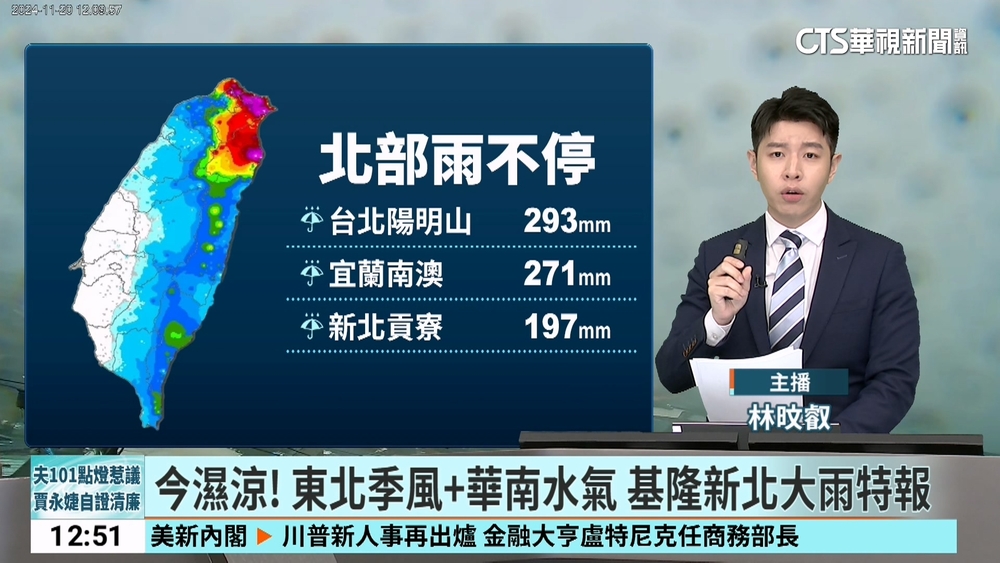 今濕涼！　東北季風+華南水氣　基隆新北大雨特報