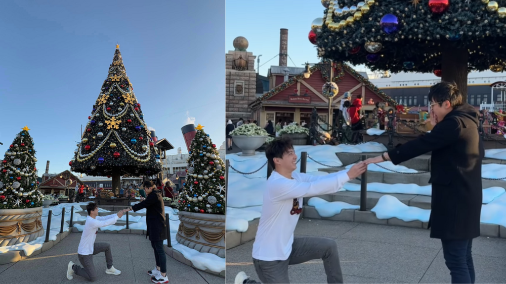 郭俊麟東京迪士尼單膝下跪求婚　陳冠宇答應了 全網嗨翻：立刻把戶政事務所搬去