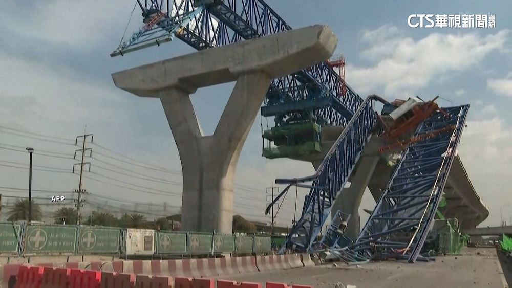 泰國曼谷工地疑起重機承載過重倒塌　釀3死10傷