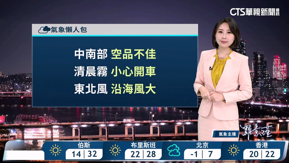 東北季風影響　北東涼中南溫差大