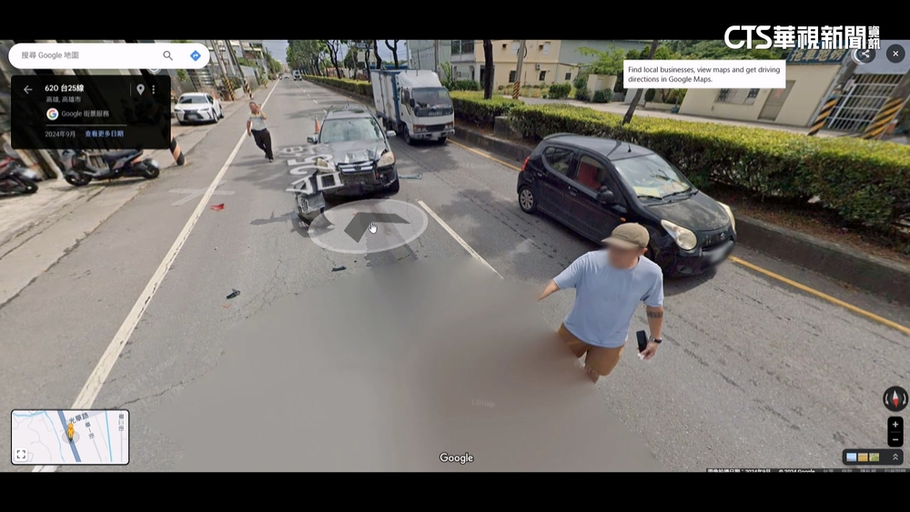 街景圖驚見連環車禍現場！　街景車遭撞成「夾心餅乾」