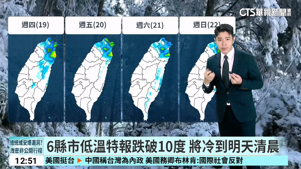 6縣市低溫特報跌破10度　將冷到明天清晨