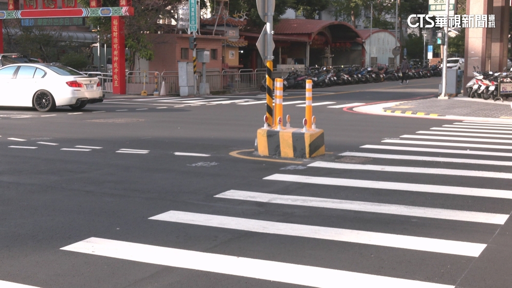 庇護島減少意外？台中4路口裝設「2個月內車撞18次」