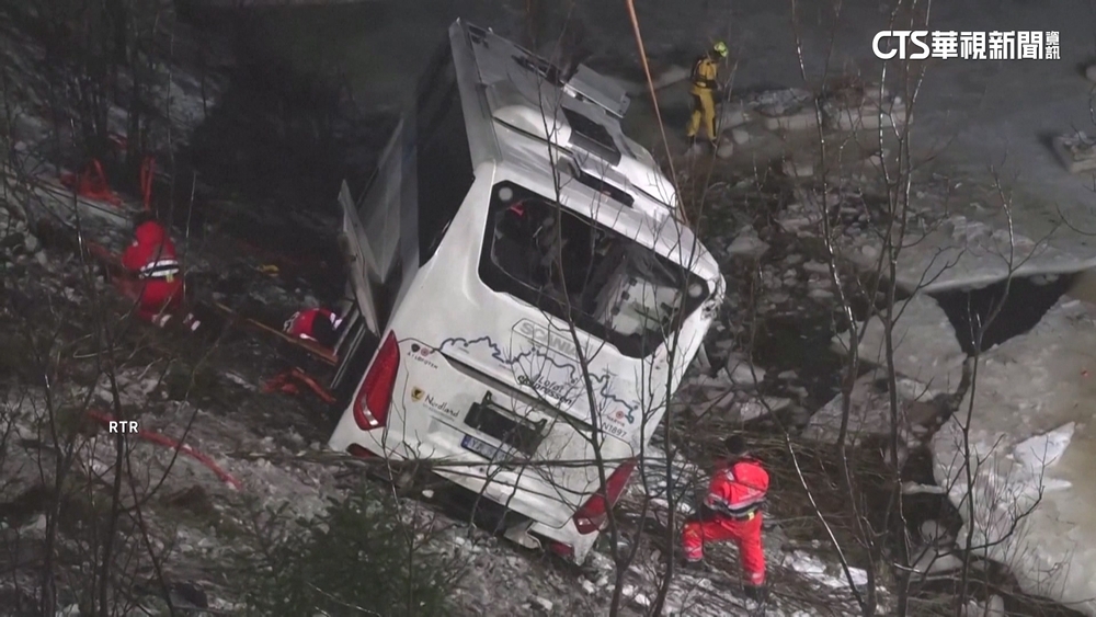 挪威巴士失控滑出公路衝冰湖　至少3人死亡