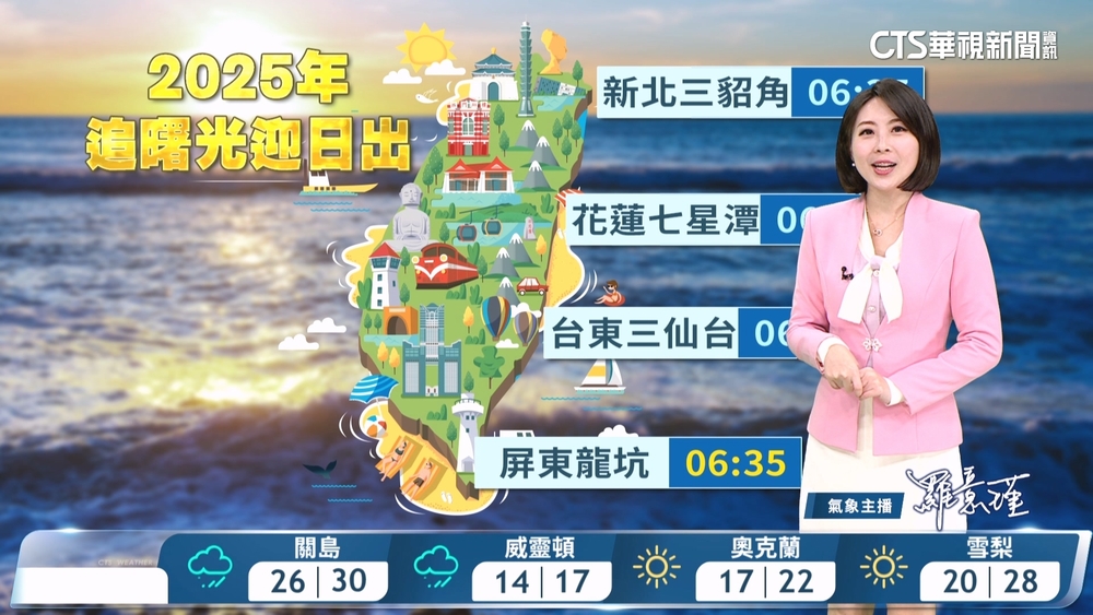 元旦晨起雨漸增　曙光雲間尋
