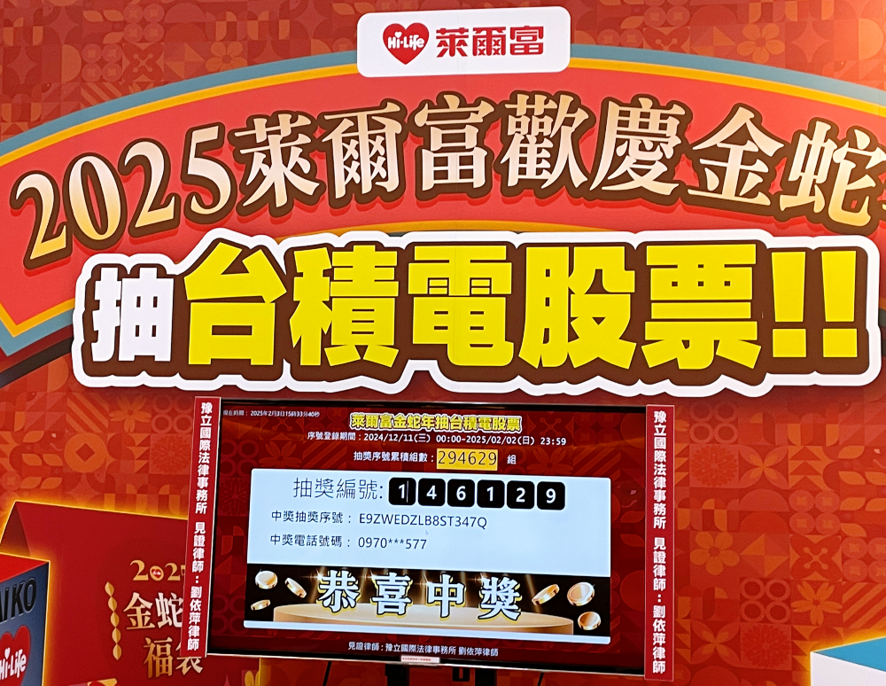 春節福袋頭獎「台積電股票」　第2名幸運兒獎號出爐　首位頭獎得主現身領獎