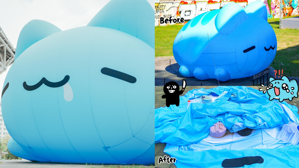 台中超巨大咖波氣偶遭破壞　損傷嚴重無法修復「提前結束」　其餘區域仍照常開放