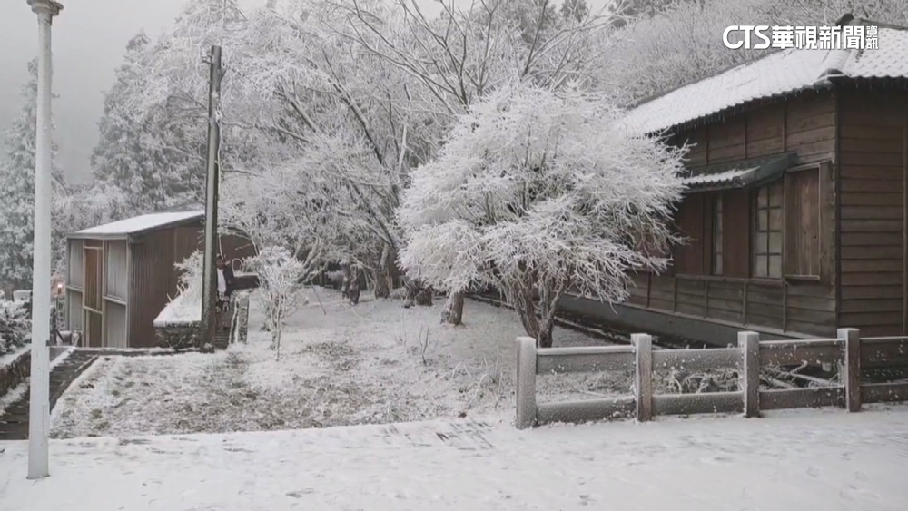 寒流發威冰凍太平山　氣溫0度銀白如仙境