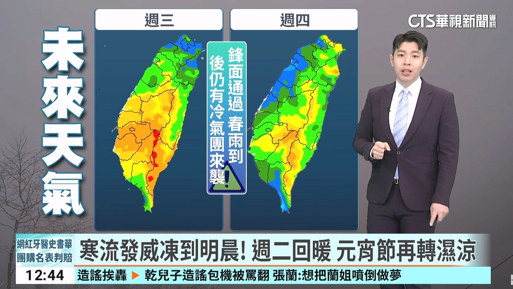 寒流發威凍到明晨！　週二回暖　元宵節再轉濕涼