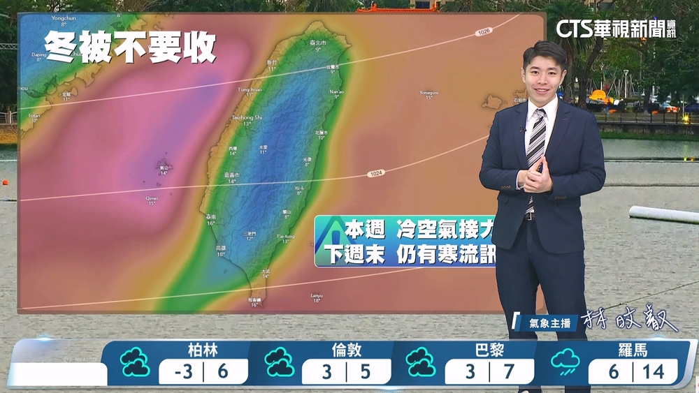 寒流減弱　白天回溫早晚仍冷　晚起馬祖及中南部留意低雲霧