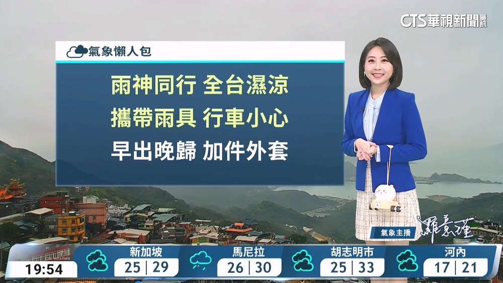 東北季風與南方雲系　各地偏涼防較大雨勢