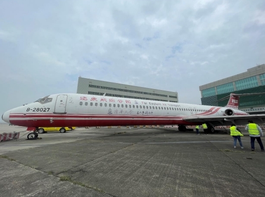 MD83型飛機外觀。圖／桃園分署提供