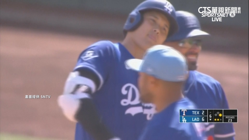 大谷手感火燙燙　首局首打席就敲長打
