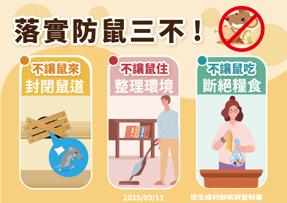 國內增1例漢他病毒 感染源待釐清　疾管署提醒民眾落實防鼠「三不」措施