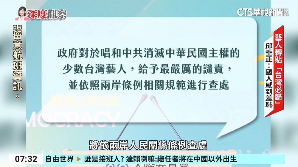 「對中表忠」國防部硬起來　邱垂正看藝人表態：感羞恥
