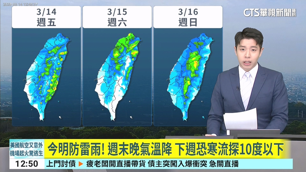 今明防雷雨! 週末晚氣溫降 下週恐寒流探10度以下