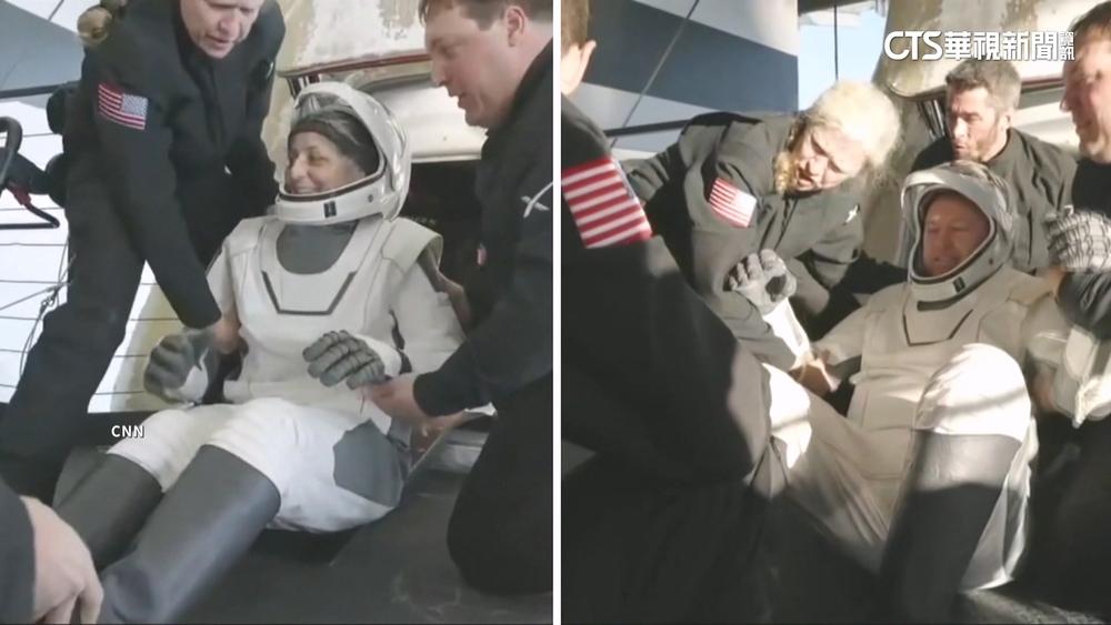 滯太空9個月！　NASA兩太空人回地球　連海豚都來看