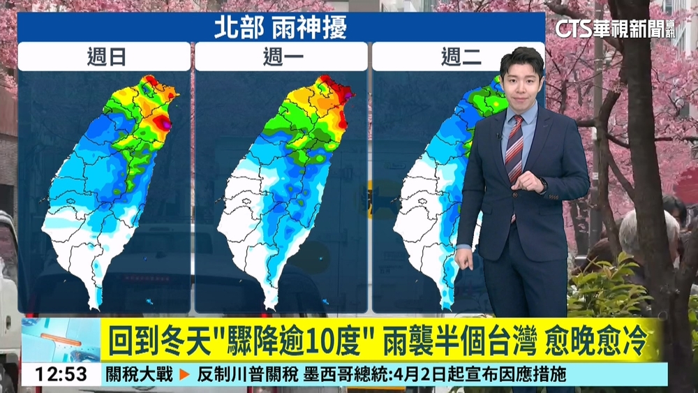 回到冬天「驟降逾10度」 雨襲半個台灣 愈晚愈冷