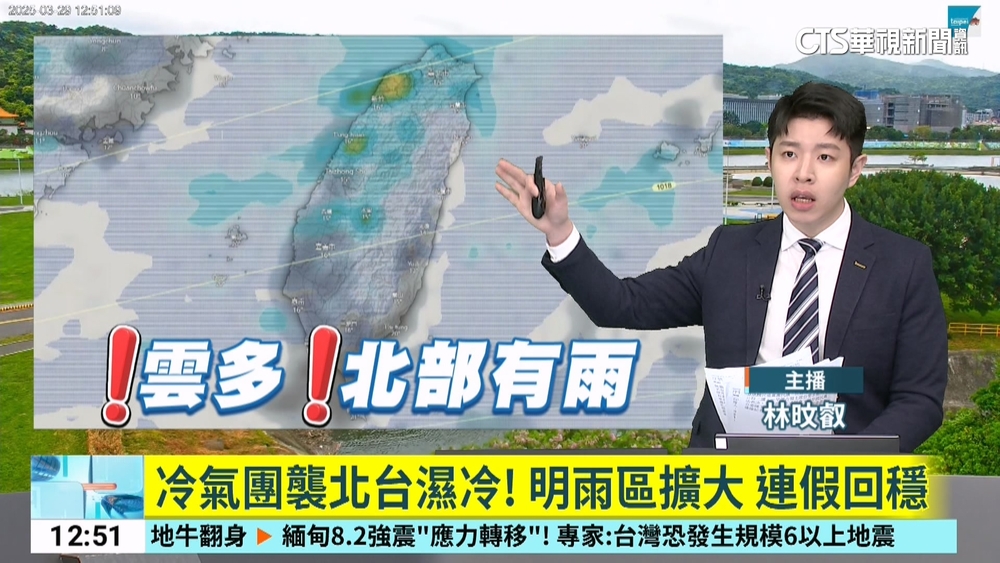 冷氣團襲北台濕冷！　明雨區擴大　連假回穩