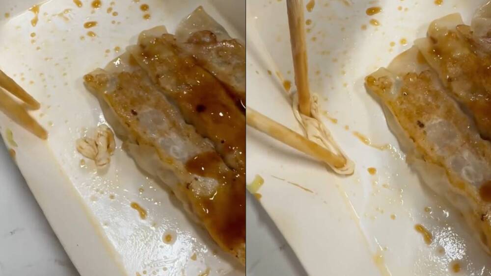 鍋貼下藏嚼過的口香糖　八方雲集總部：終止該門市加盟