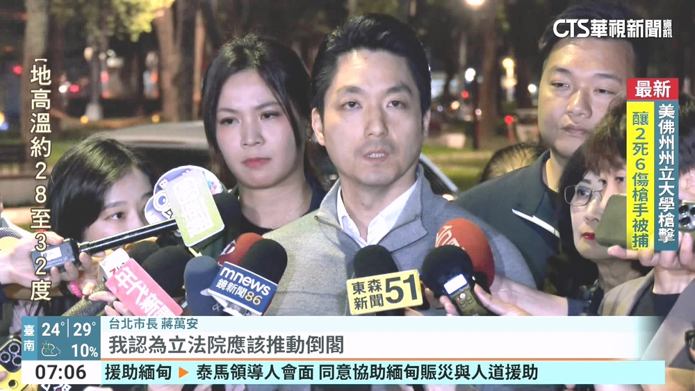 蔣萬安提「倒閣」！同黨有異見　綠：面對民意　白：茲事體大