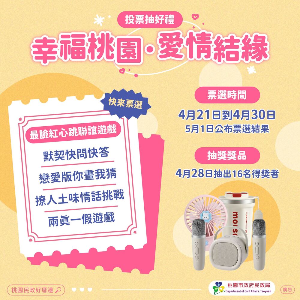 想找另一半？桃園單身聯誼限額80人　報名條件曝光