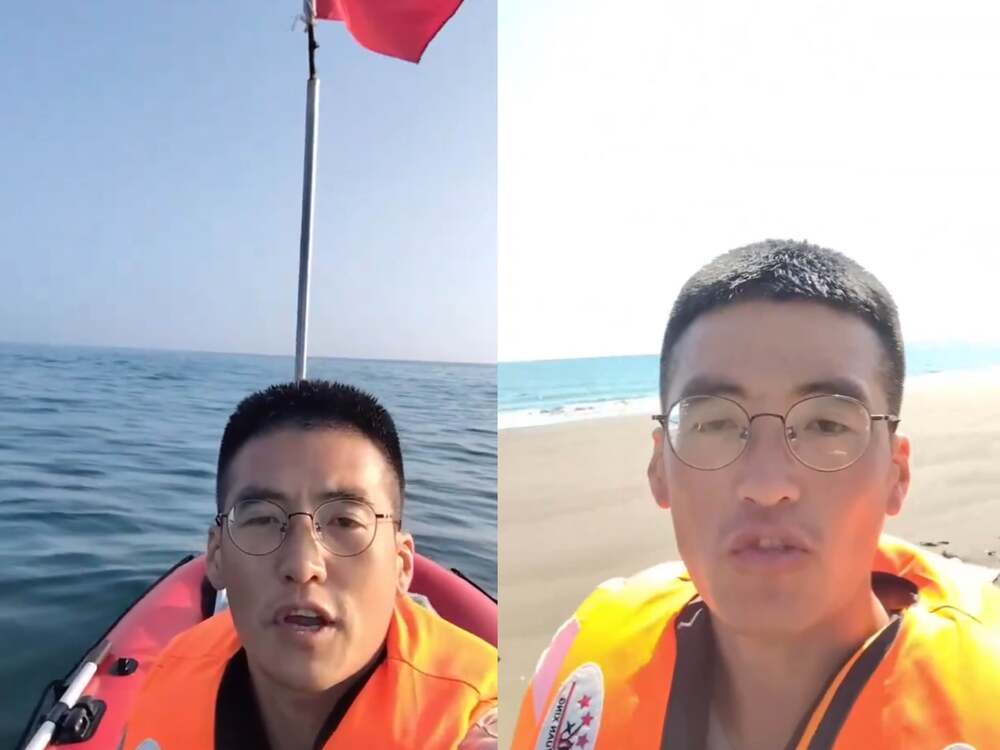 抖音男搭橡皮艇偷渡！登桃園海灘「插五星旗」　海巡署證實了