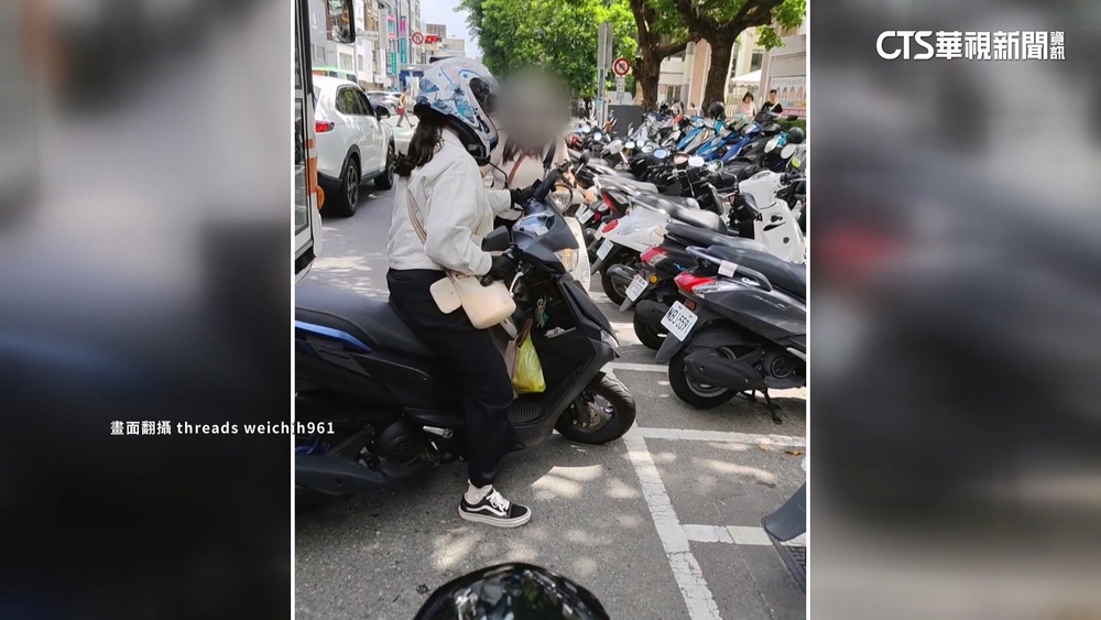 一中商圈車位難尋　騎士違規逆向搶位險撞他人