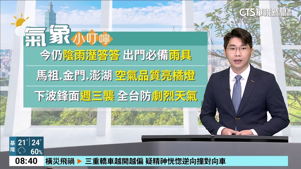 今水氣仍多各地降雨機率高　中南部防大雨