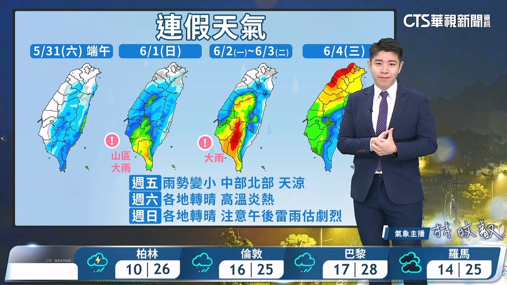 西半部降雨持續局部大雨　東北季風增強.氣溫稍下降