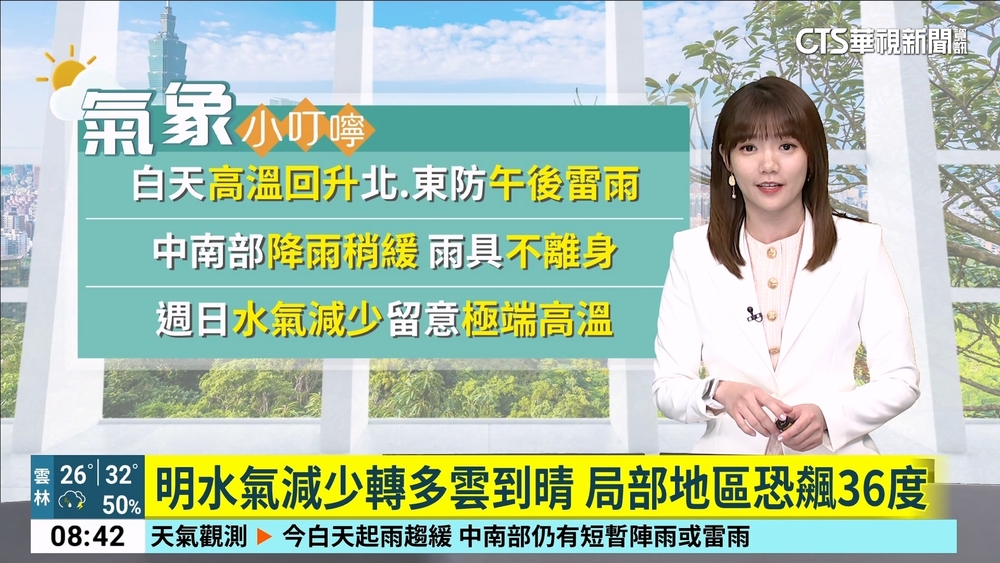 低壓帶加西南風影響　清晨5縣市大雨特報