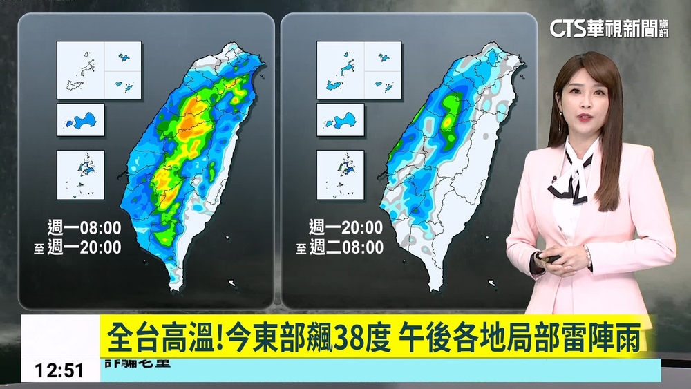 全台高溫！今東部飆38度　午後各地局部雷陣雨