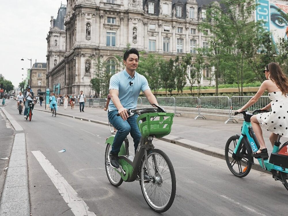 走入巴黎限行區體驗共享單車　蔣萬安取經盼打造「宜行宜居」友善城市
