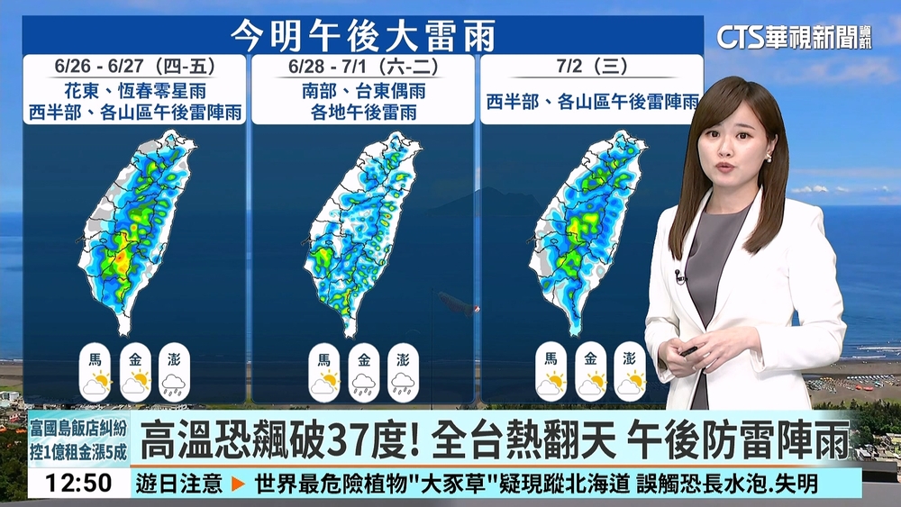 高溫恐飆破37度！　全台熱翻天 午後防雷陣雨