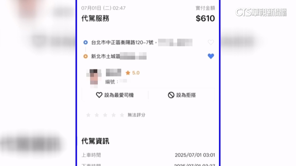 控代駕司機「里程灌水」！　同樣路程車資貴350元