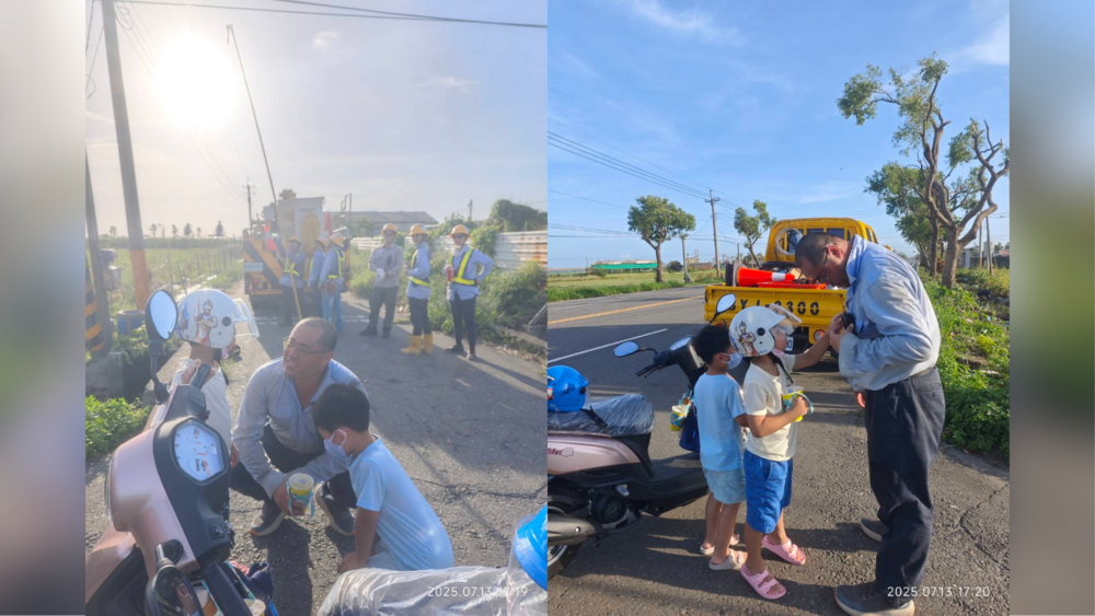 七天沒見面！孩子追搶修現場與台電爸短暫重逢　感動全場